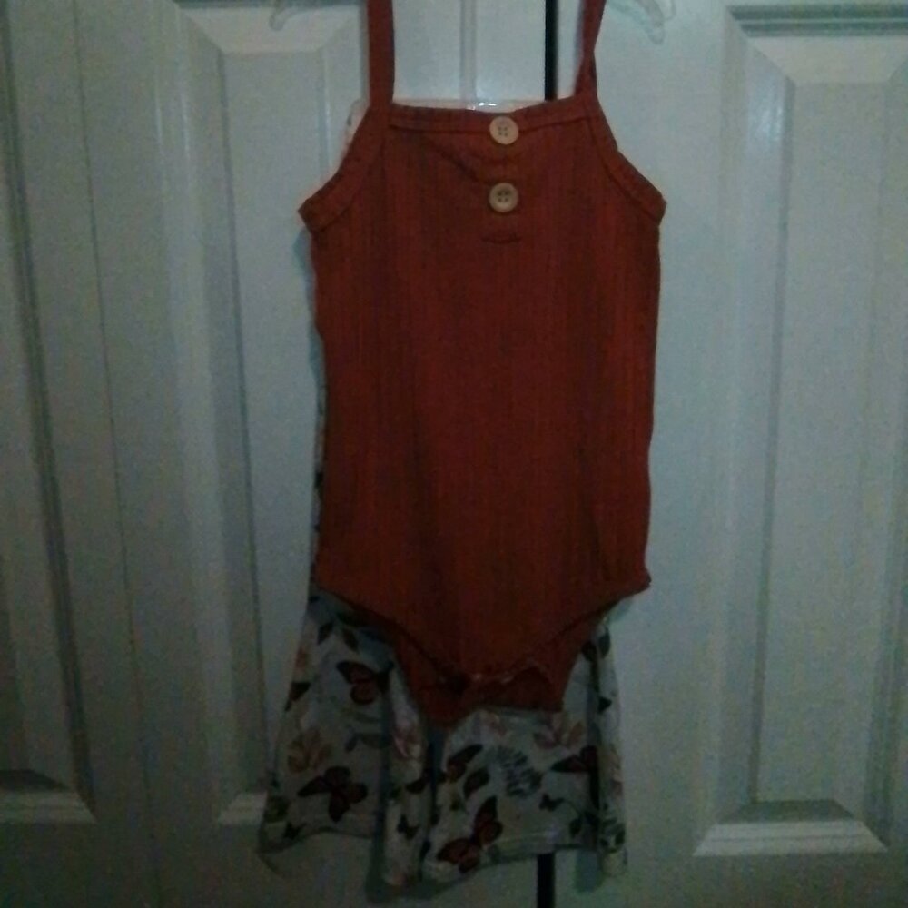 two-piece body suit and flare pants